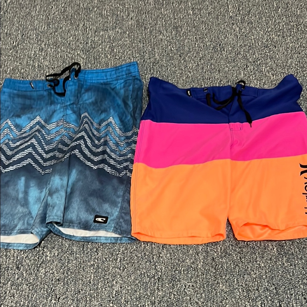 Hurley Blue and Multicolor Board Shorts